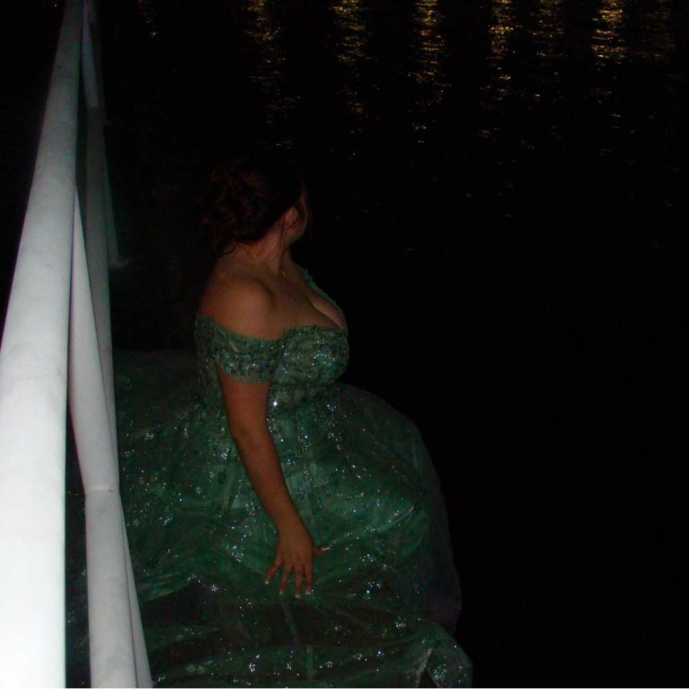 Glamorous Off-Shoulder Green Prom Dress